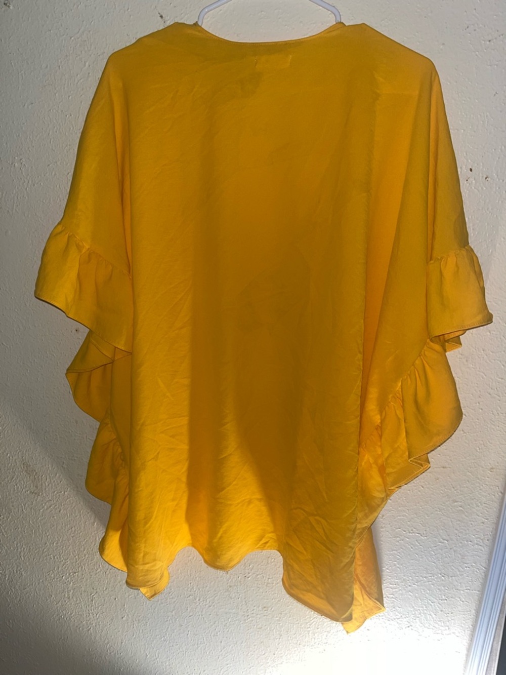 Bright Yellow Ruffled Kimono Top